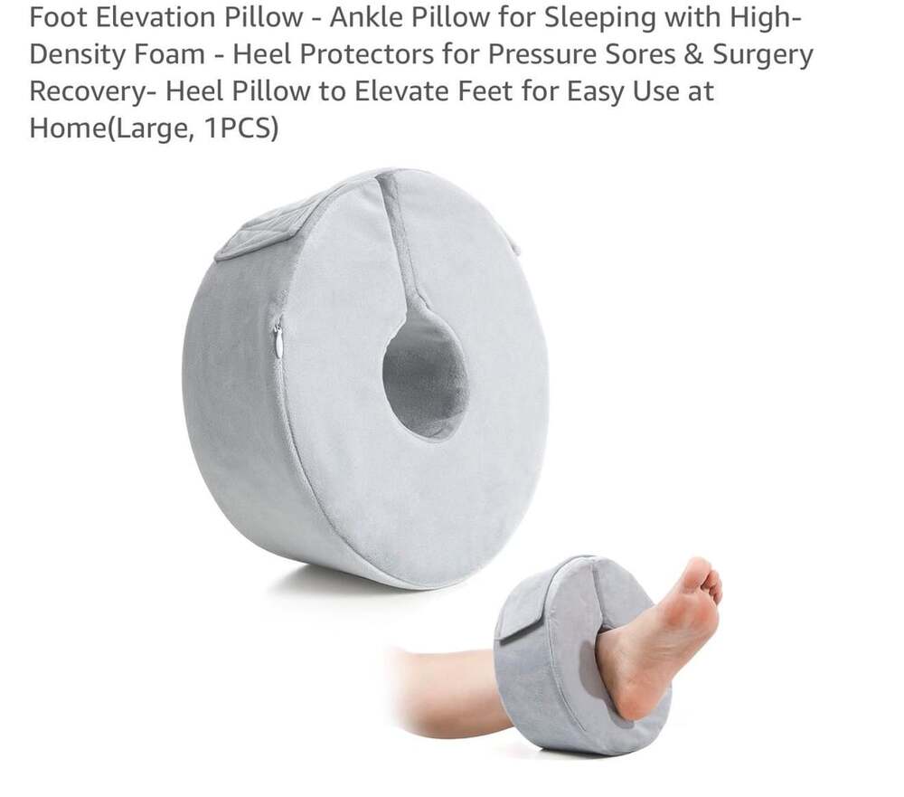 AMAZON Foot Elevation Pillow Large Gray Foam Ankle Support
